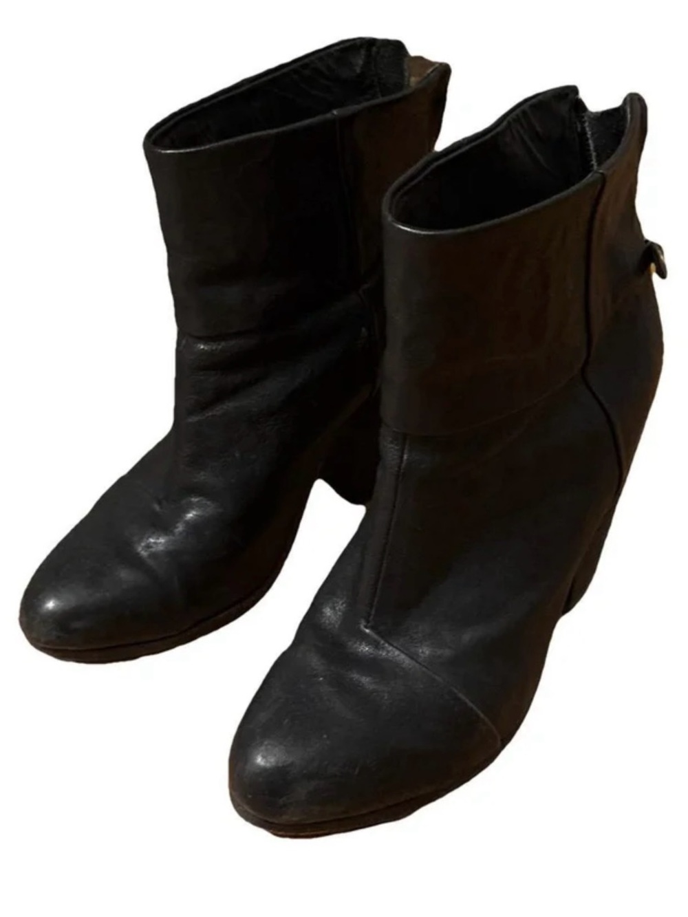 Black Leather Wedge Ankle Boots Rag and Bone- Classic Women's Bootie